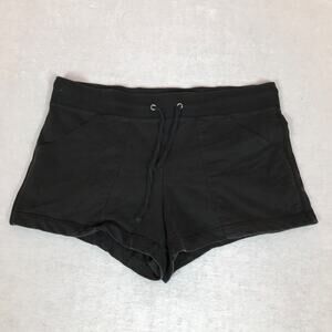 Lady Foot Locker Black Drawstring Waist Cotton Booty Shorts Medium